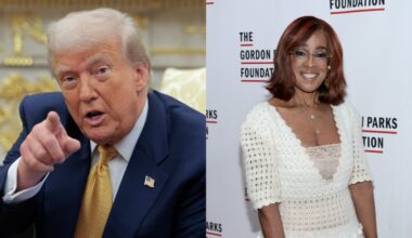 A split photo of Donald Trump and Gayle King