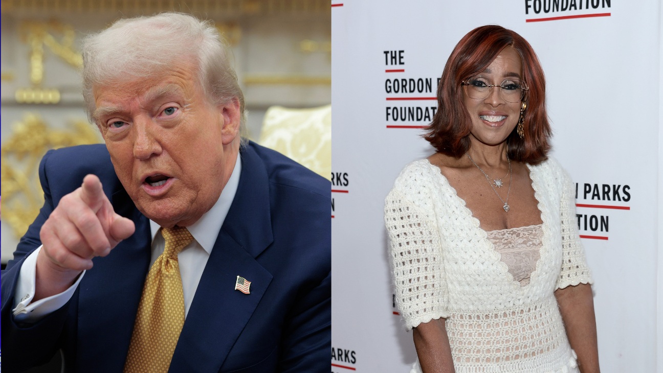 A split photo of Donald Trump and Gayle King