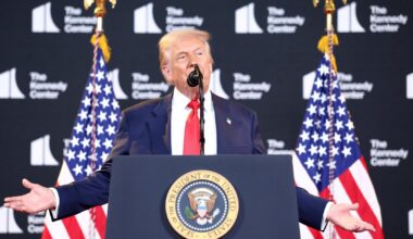 El presidente de Estados Unidos, Donald Trump, durante su visita al Centro Kennedy en Washington D. C.