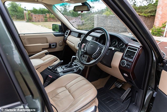 Even the paint is a unique Royal Household shade, called Tonga Green. This contrasts an Oxford Sand leather interior, with cabin panels and trims finished in extended burr walnut