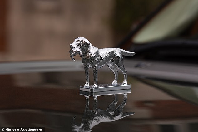 For Queen Elizabeth II, her choice was a Lejeune Labrador with Pheasant mascot. And that is still in place on this car's bonnet today