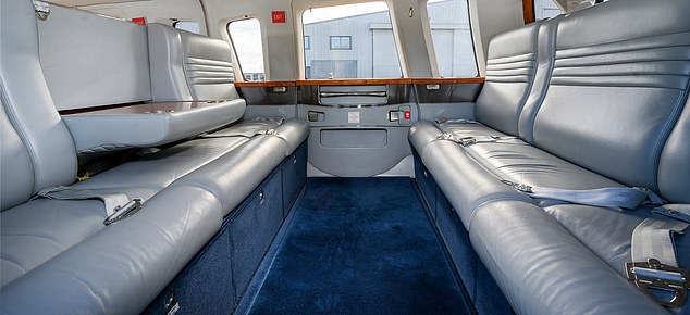 The opulent interior of the late Queen's helicopter has been revealed for the first time after it was put on sale