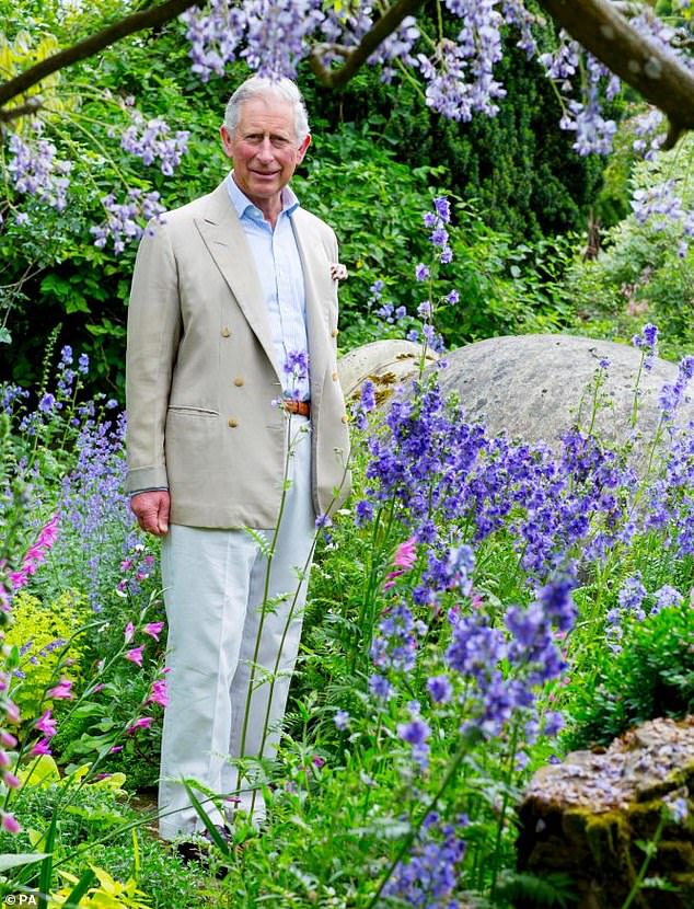 King Charles III in the garden at Highgrove in June 2019. The garden is Charles' pride and joy with the stately home becoming a sanctuary for the King and Queen