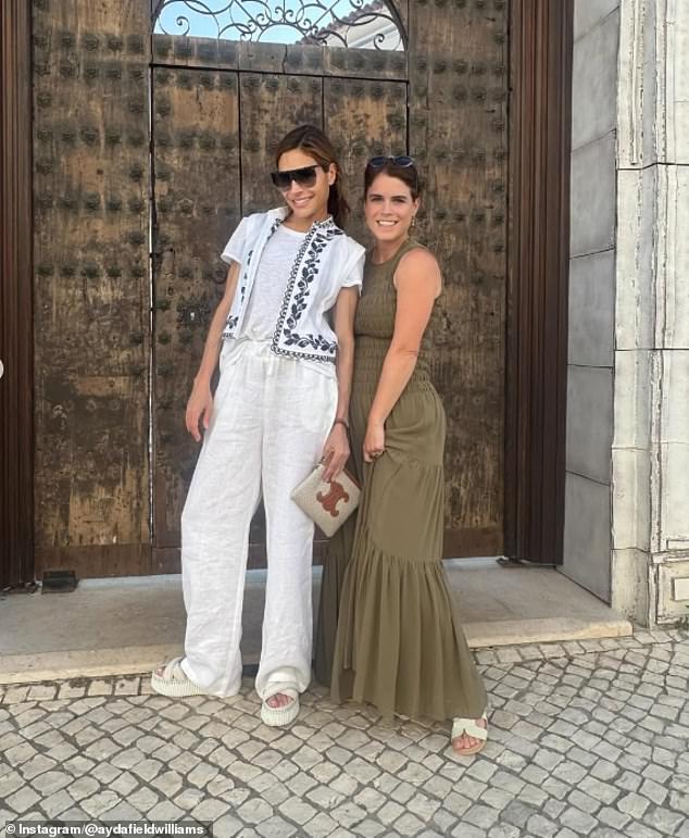 In another snap, the mother-of-two looked chic in a safari green tank dress from Michael Kors