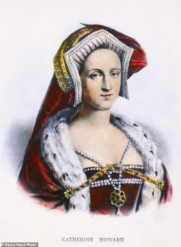 Catherine Howard, the fifth wife of Henry VIII, is pictured
