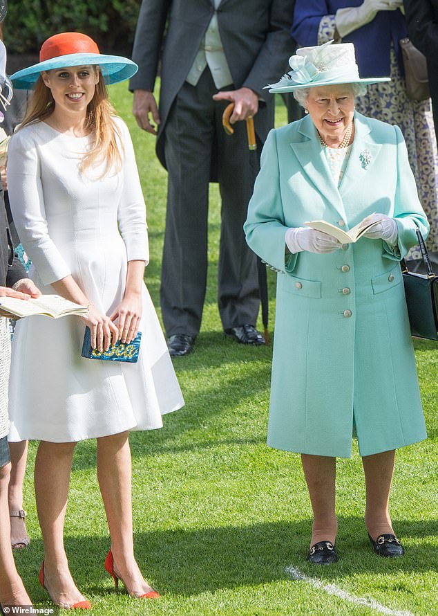 Queen Elizabeth II (pictured, right) reportedly disliked the name Annabel because she thought it was too 'yuppie' (seen with Princess Beatrice at Royal Ascot in June 2015)