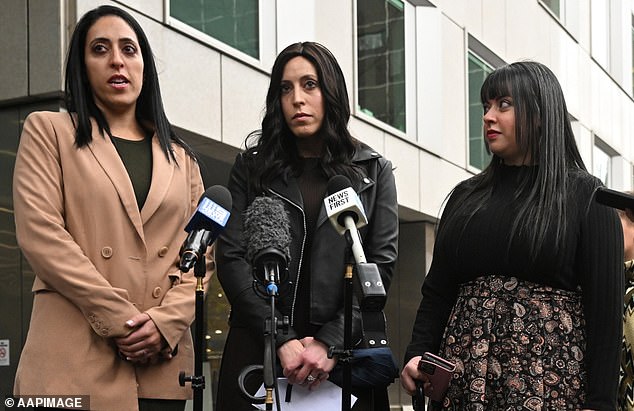 Leifer was jailed for 15 years for the rape and indecent assault of Melbourne sisters Elly Sapper, Nicole Meyer and Dassi Erlich (pictured left to right)