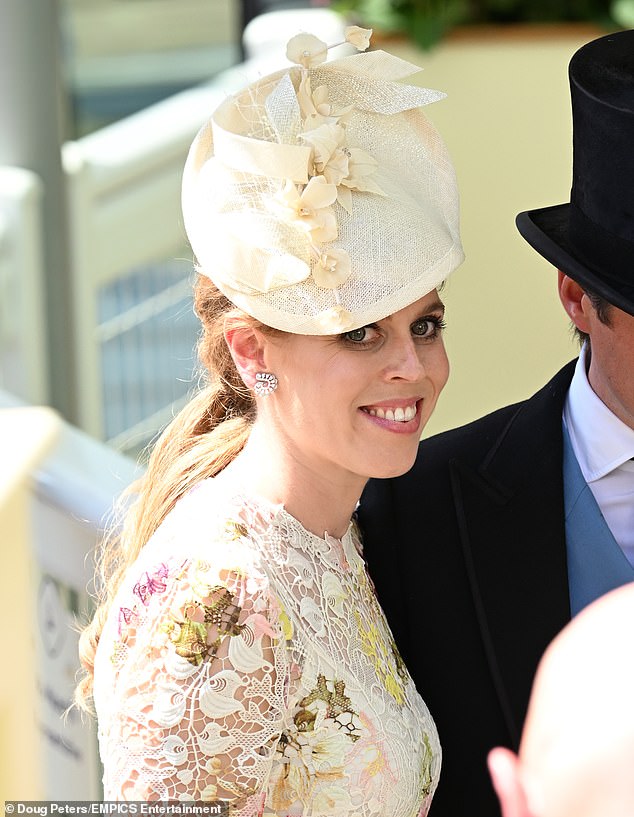 Edo's post featured an image of Beatrice wearing a fascinator and cream frock at Royal Ascot in June 2023, alongside the gushing caption
