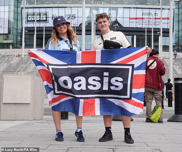 Roll with it: Among the factors likely to have pushed up inflation in July is an 'Oasis bump' as hotel prices surged near venues for the band's sold-out comeback tour