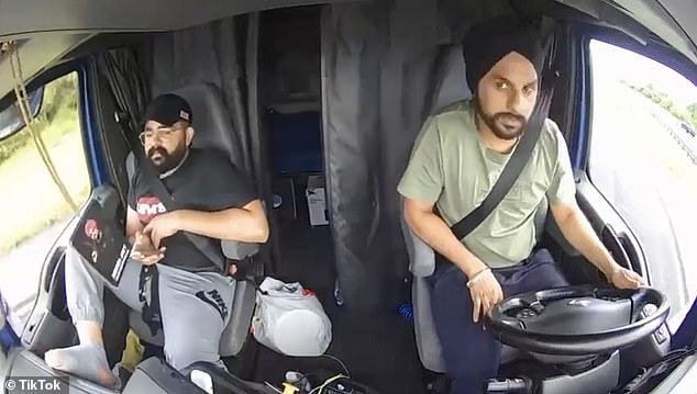 Harjinder Singh, pictured, right, killed three people after performing an illegal U-turn on Florida's Turnpike near Fort Pierce on August 12. It has now emerged that he was earmarked for fast-track deportation after being caught crossing into California in 2018 - only to avoid being flown home to India after expressing 'fear'