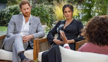 Prince Harry and Meghan Markle during their interview with Oprah Winfrey. Royal author Tom Quinn claims the interview was an example of how Meghan 'aired grievances' without her statements being 'challenged'