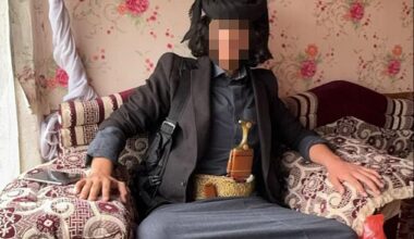 The man, who is believed to be from Yemen, has been reported to police by concerned locals. Pictured: One of the photos posted on Snapchat