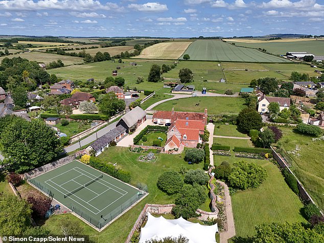 Ms Oriel's frustration led to a court hearing in Salisbury in Wiltshire, 13 miles from the Fittleton manor house (pictured, with its tennis court and sprawling land) at the centre of the family dispute