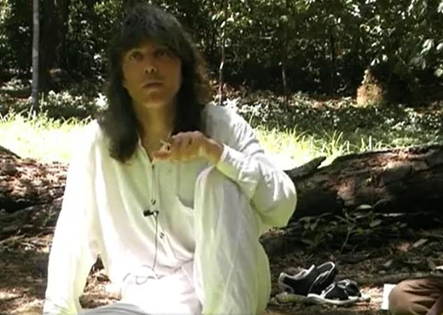 Ms Oriel's guru, long-haired Mr Samara (pictured, in a Facebook post by Ms Oriel about his lecture on a 40-day fast in Costa Rica), 60, bills himself as 'a mystic and spiritual teacher'