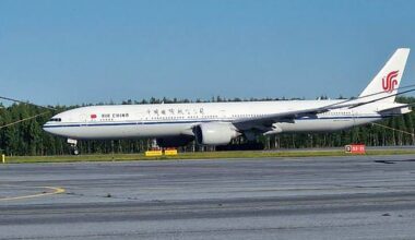 The Boeing 777-39L(ER( taxiing after making the emergency landing at a remote Russian airport