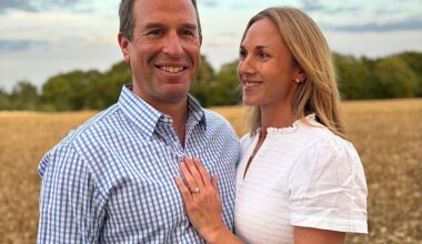 Harriet Sperling flashes her engagement ring as she and Peter Phillips announced their engagement earlier this month