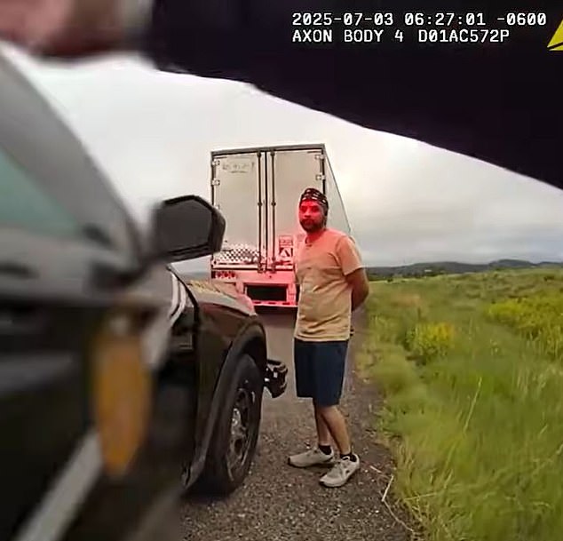 Harjinder Singh, 28, was pulled over by New Mexico state trooper on July 3 after he was caught speeding. Newly released bodycam footage of the traffic stop has raised questions about the migrant truck driver's English language proficiency