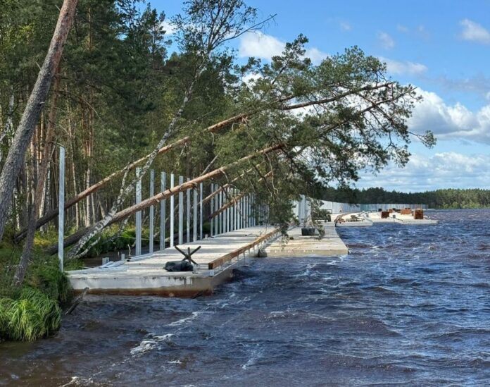 Lasting rain significantly affects the pace of construction on Latvia's eastern border