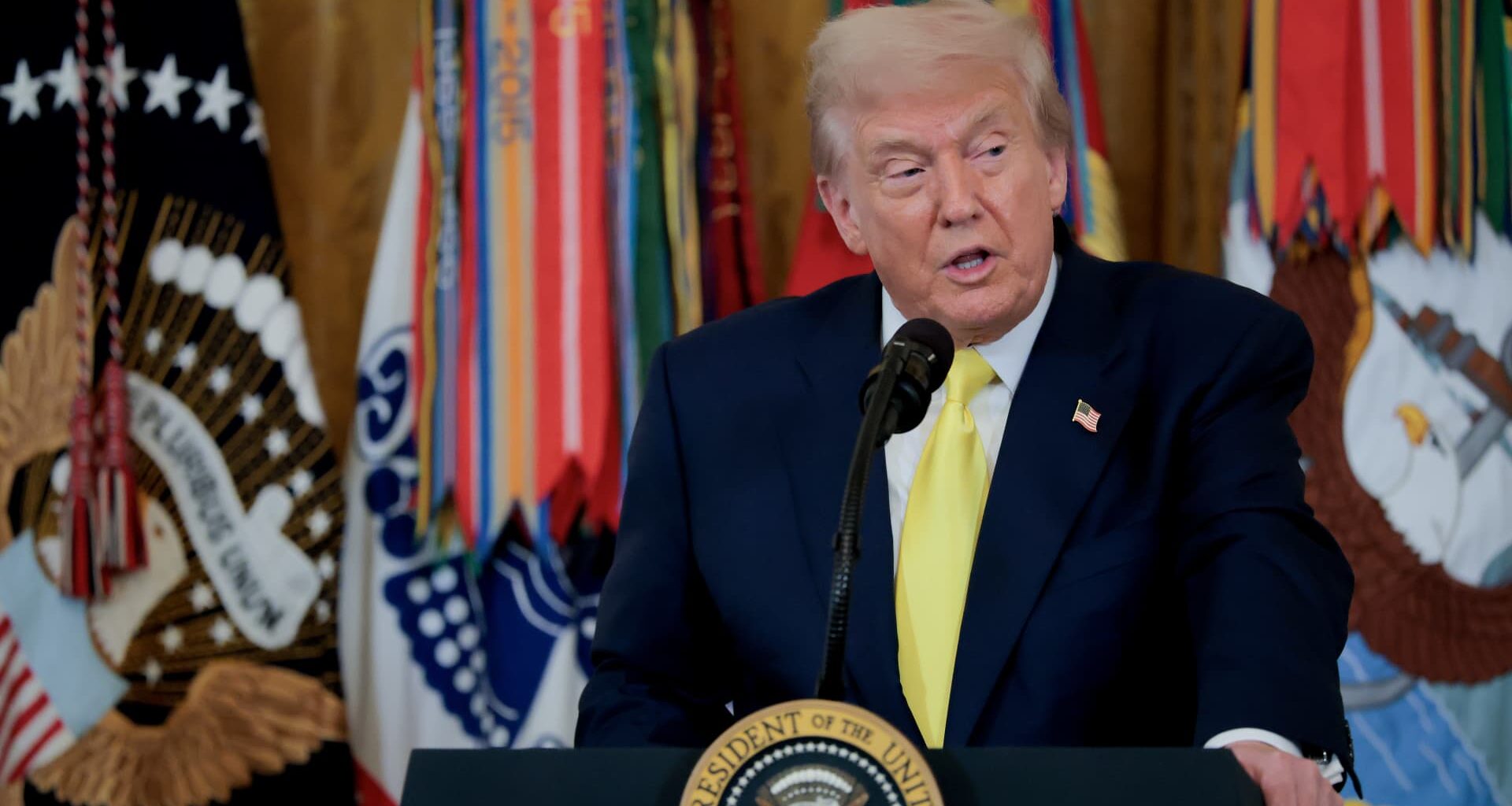 Trump warns says tariffs are 'huge positive' for stock market