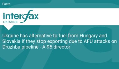 Ukraine has alternative to fuel from Hungary and Slovakia if they stop exporting due to AFU attacks on Druzhba pipeline