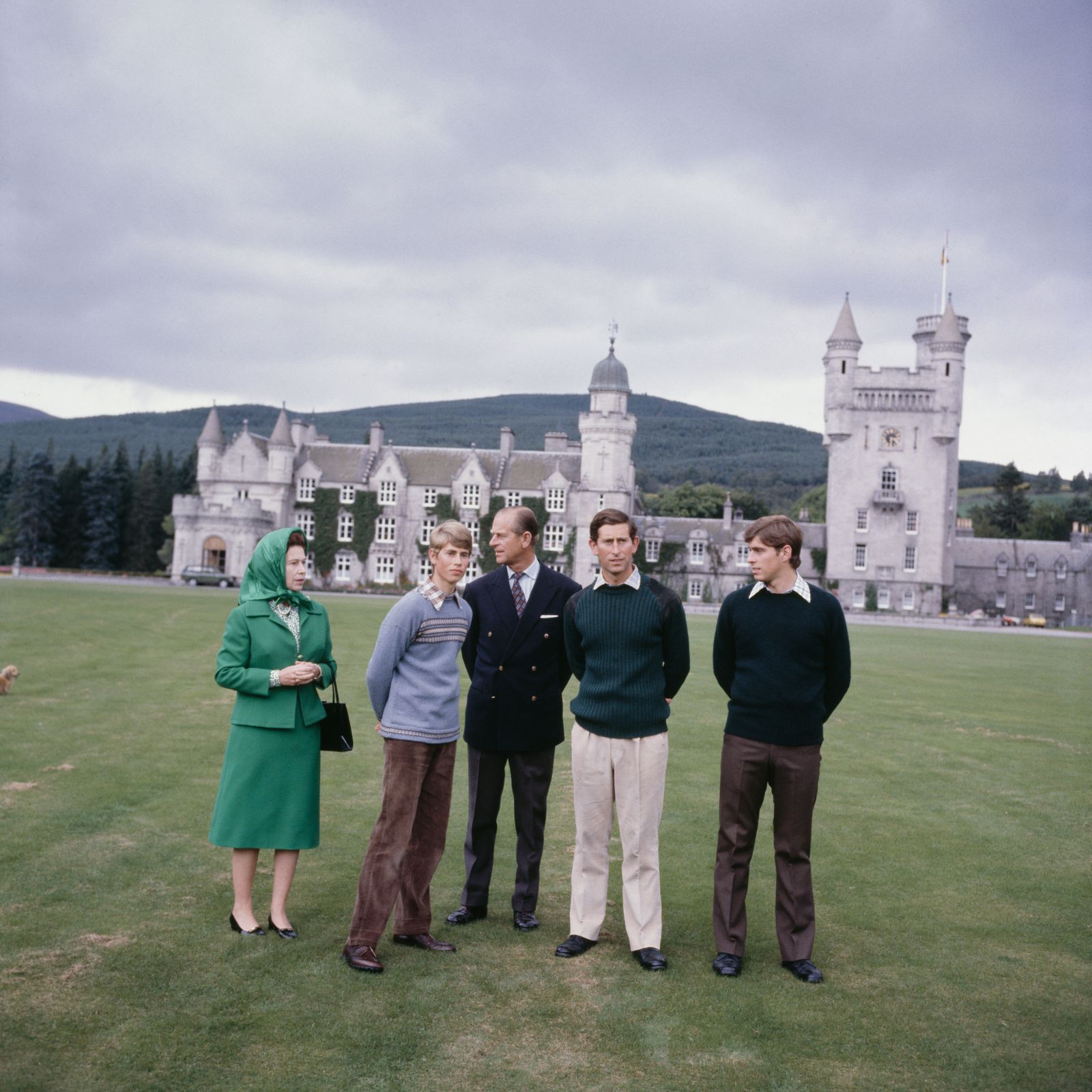 Image may contain Charles Prince of Wales Philip Tomalin Philip McKeon Elizabeth II Grass Plant Clothing and Coat