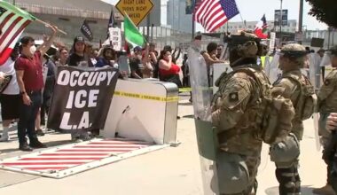 Anti-Trump protesters march in LA as part of 'Rage Against the Regime' rallies