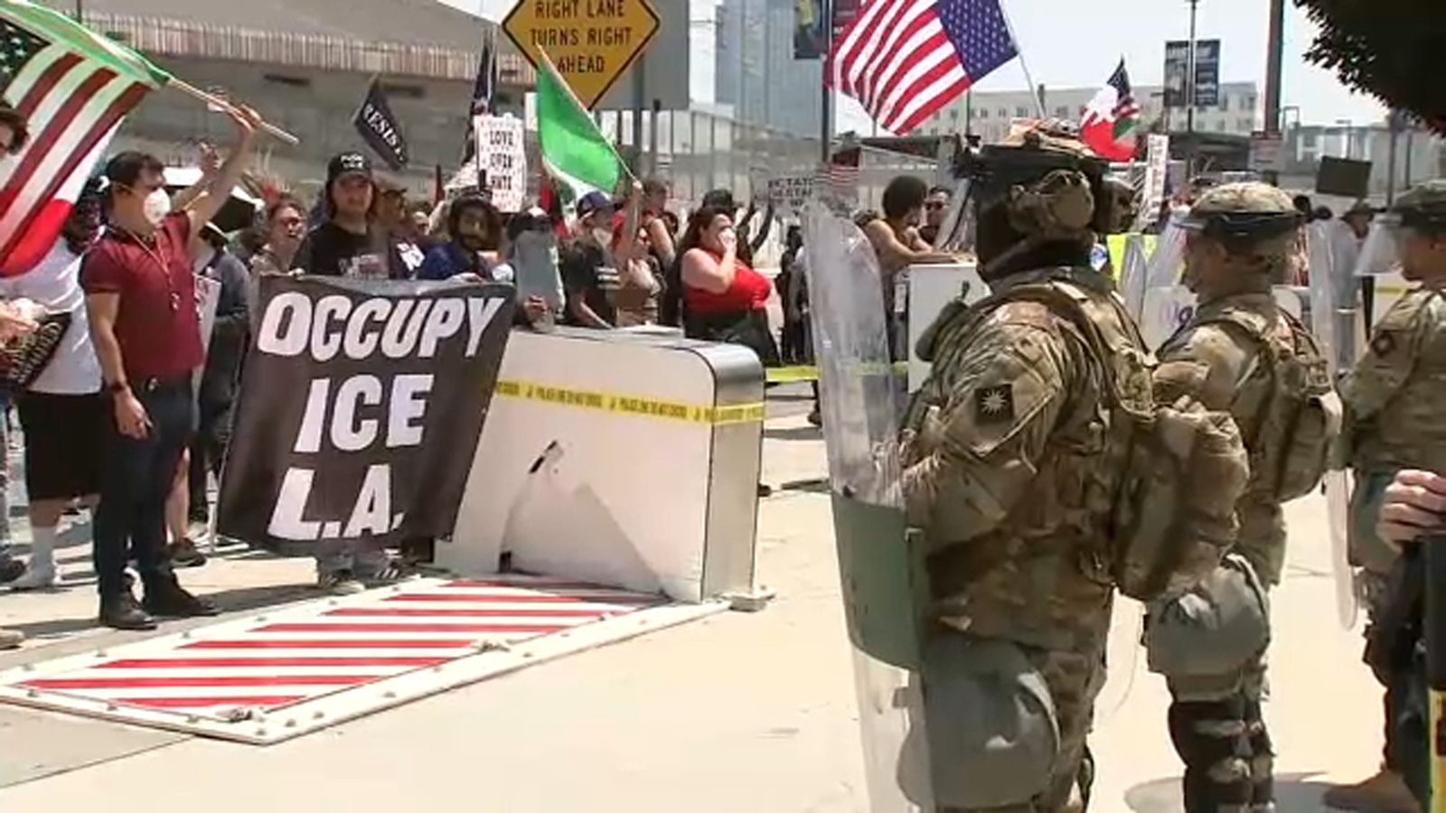 Anti-Trump protesters march in LA as part of 'Rage Against the Regime' rallies
