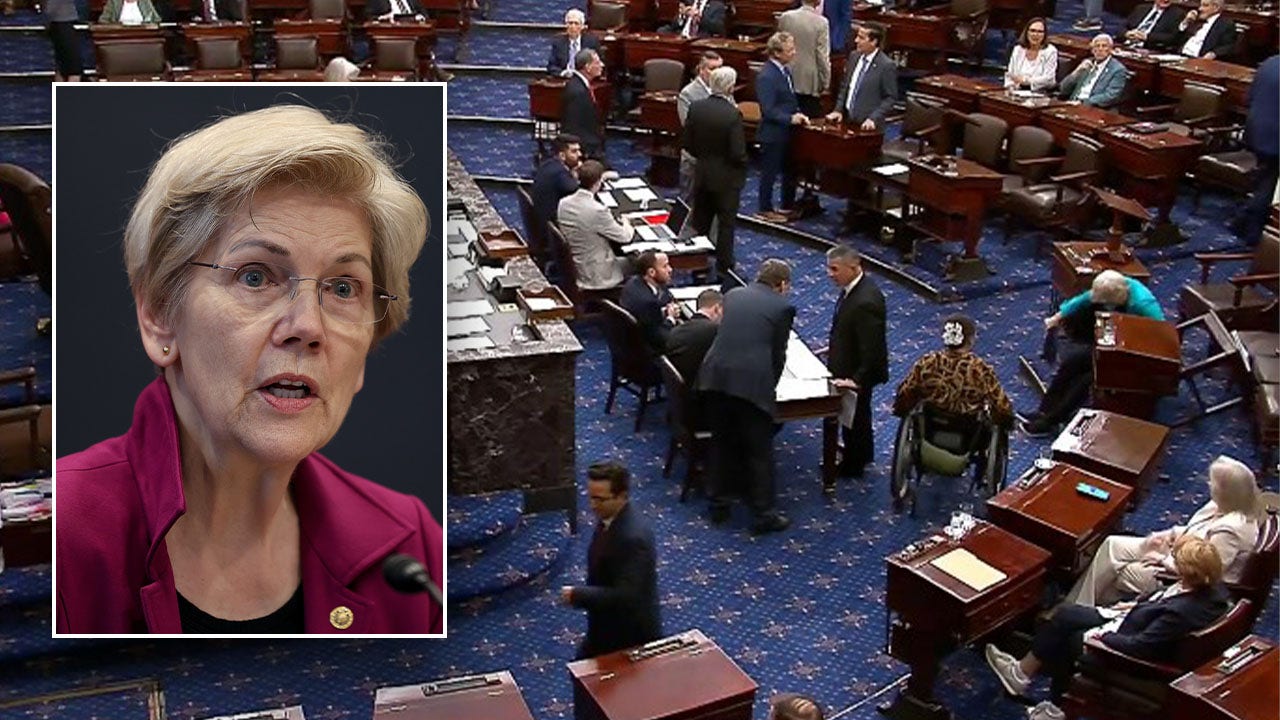 Elizabeth Warren tumbles during Senate vote on Israel aid bill, gets help
