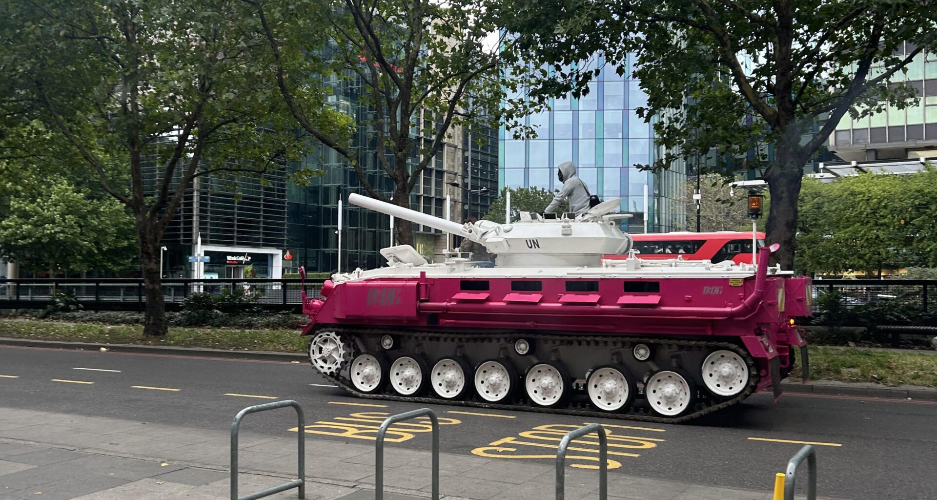 Anyone know why I just saw a pink tank driving after Warren St?