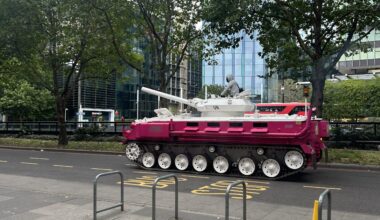 Anyone know why I just saw a pink tank driving after Warren St?