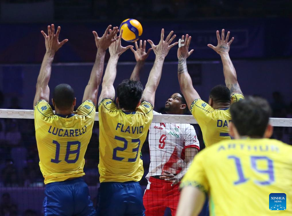 Semifinal match at 2025 VNL Men's Final Round: Poland vs. Brazil-Xinhua
