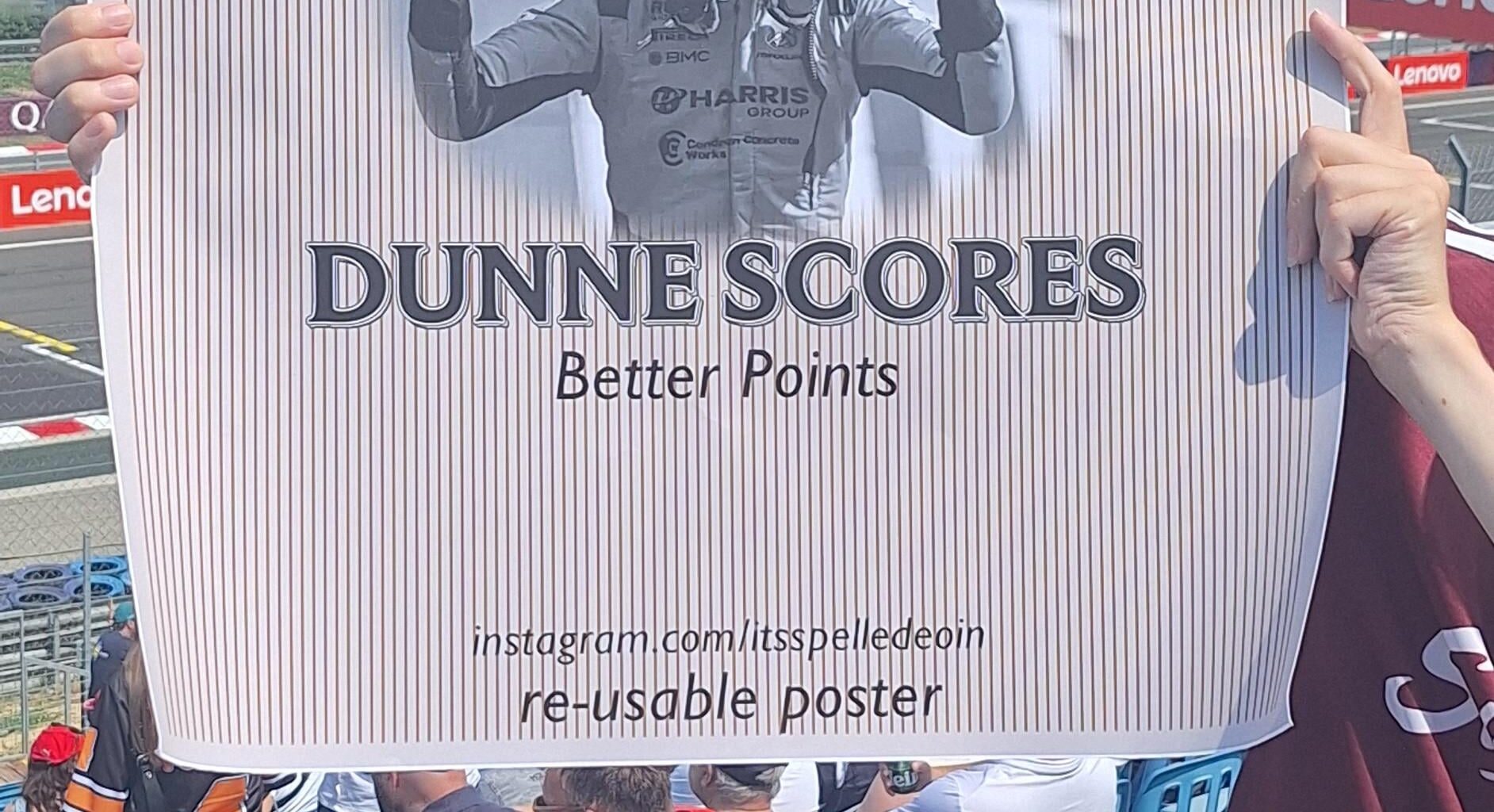 One of the posters at the Hungarian GP this weekend