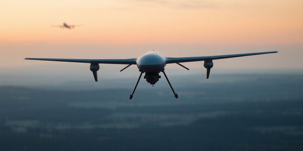 Drone russe au-dessus d'un ciel européen
