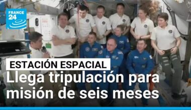 Llega a la EEI tripulación de tres astronautas y un cosmonauta para misión de seis meses