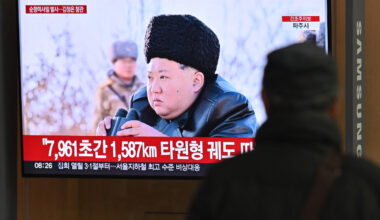 Televison Shows Footage of North Korean Launch
