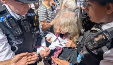 [OC] An 80 year-old woman being arrested on terrorism charges in London today
