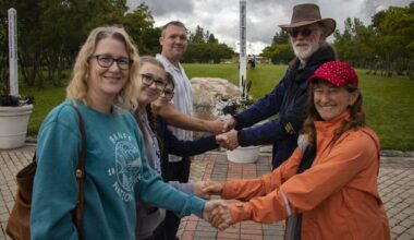 Americans, Canadians meet at International Peace Garden for 'handshake across the border'