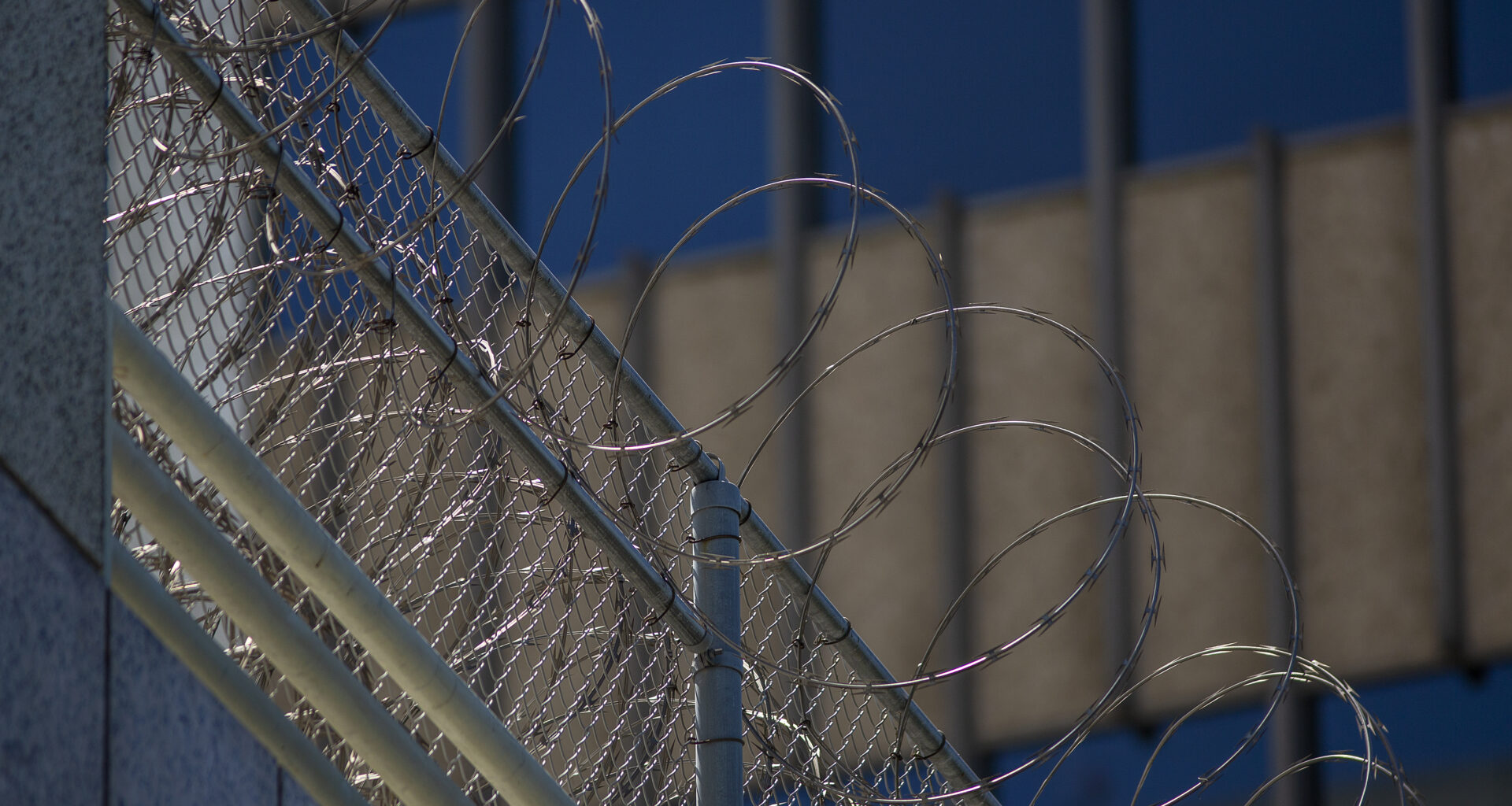 Razor wire is seen on the Metropolitan