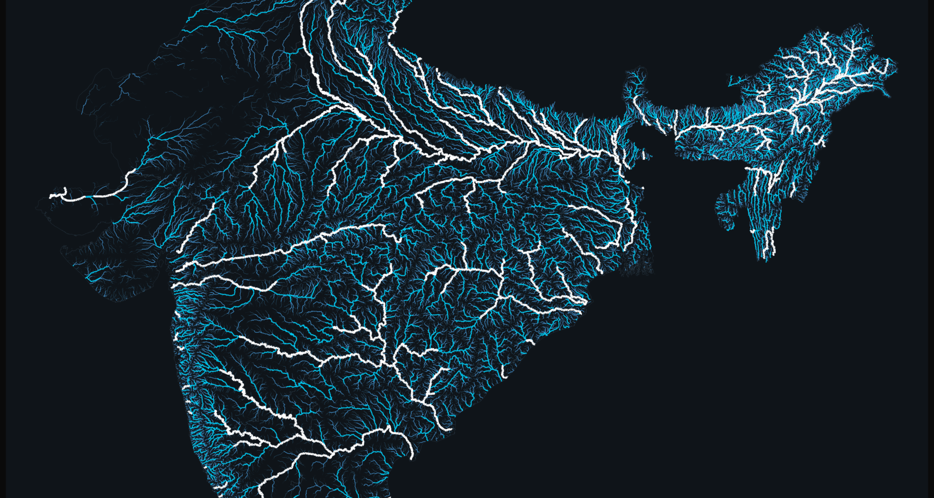 [OC] Indian river networks.