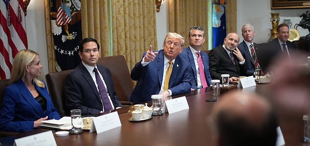 WASHINGTON, DC - JULY 08: U.S. President Donald Trump speaks during a Cabinet Meeting at the White House on July 08, 2025 in Washington, DC. Trump discussed a wide range of topics during the portion of the meeting that was open to members of the media.  (Photo by Andrew Harnik/Getty Images)