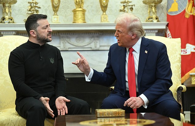 (FILES) US President Donald Trump and Ukraine's President Volodymyr Zelensky meet in the Oval Office of the White House in Washington, DC, February 28, 2025. The United States and Ukraine on April 30, 2025 signed a minerals deal after a two-month delay, in what President Donald Trump's administration called a new form of US commitment to Kyiv after the end of military aid. Ukraine said it secured key interests after protracted negotiations, including full sovereignty over its own rare earths, which are vital for new technologies and largely untapped. (Photo by SAUL LOEB / AFP) (Photo by SAUL LOEB/AFP via Getty Images)