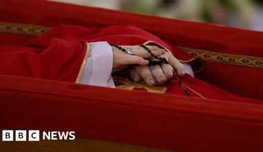 Pope Francis lies in open coffin in Vatican chapel