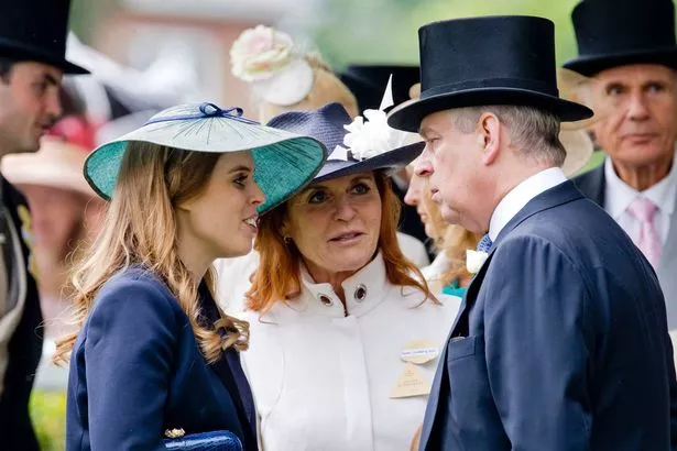 Princess Beatrice, Sarah, Duchess of York and Prince Andrew, Duke of York