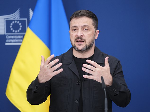 BRUSSELS, BELGIUM - AUGUST 17: President of Ukraine Volodymyr Zelenskyy and the EU Commission President Ursula (Unseen) talk to media prior a virtual meeting with EU leaders in the Berlaymont, the EU Commission headquarter on August 17, 2025 in Brussels, Belgium. The bilateral talks between Ukraine's President Zelensky and European Commission President Ursula von der Leyen come as European leaders announce they will join Zelensky and US President Trump for a meeting in Washington, DC on Monday. On Friday, Trump held a summit in Alaska with Russian President Vladimir Putin to discuss terms for ending the war in Ukraine. (Photo by Thierry Monasse/Getty Images)