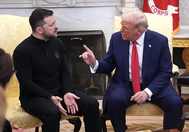 *** BESTPIX *** WASHINGTON, DC - FEBRUARY 28: U.S. President Donald Trump and Ukrainian President Volodymyr Zelensky meet in the Oval Office at the White House on February 28, 2025 in Washington, DC. Trump and Zelensky are meeting today to negotiate a preliminary agreement on sharing Ukraine's mineral resources that Trump says will allow America to recoup aid provided to Kyiv while supporting Ukraine's economy. (Photo by Andrew Harnik/Getty Images)
