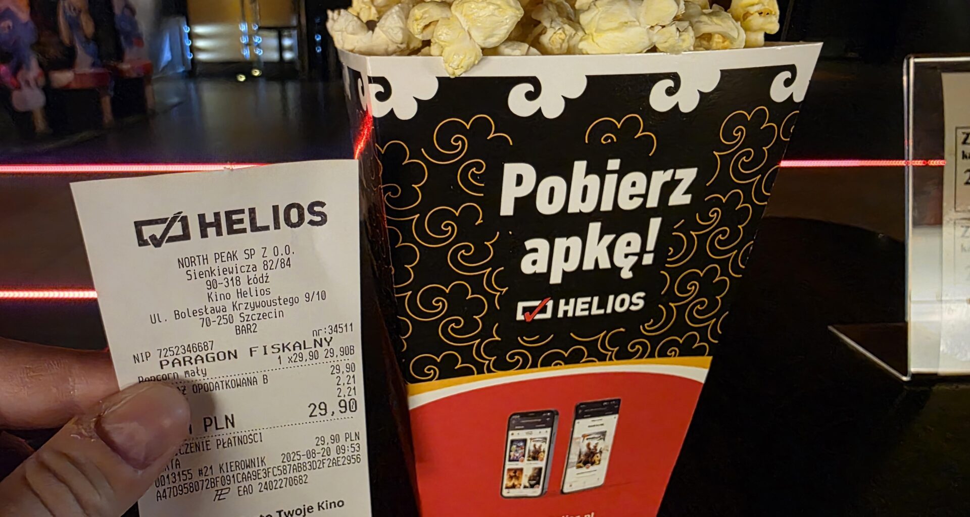 Pierwsze wyjście z synem do kina. I pierwszy zakup popcornu od dawien dawna.