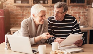 A senior couple planning their retirement, general budget and finances.