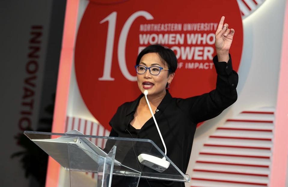 speaking on stage