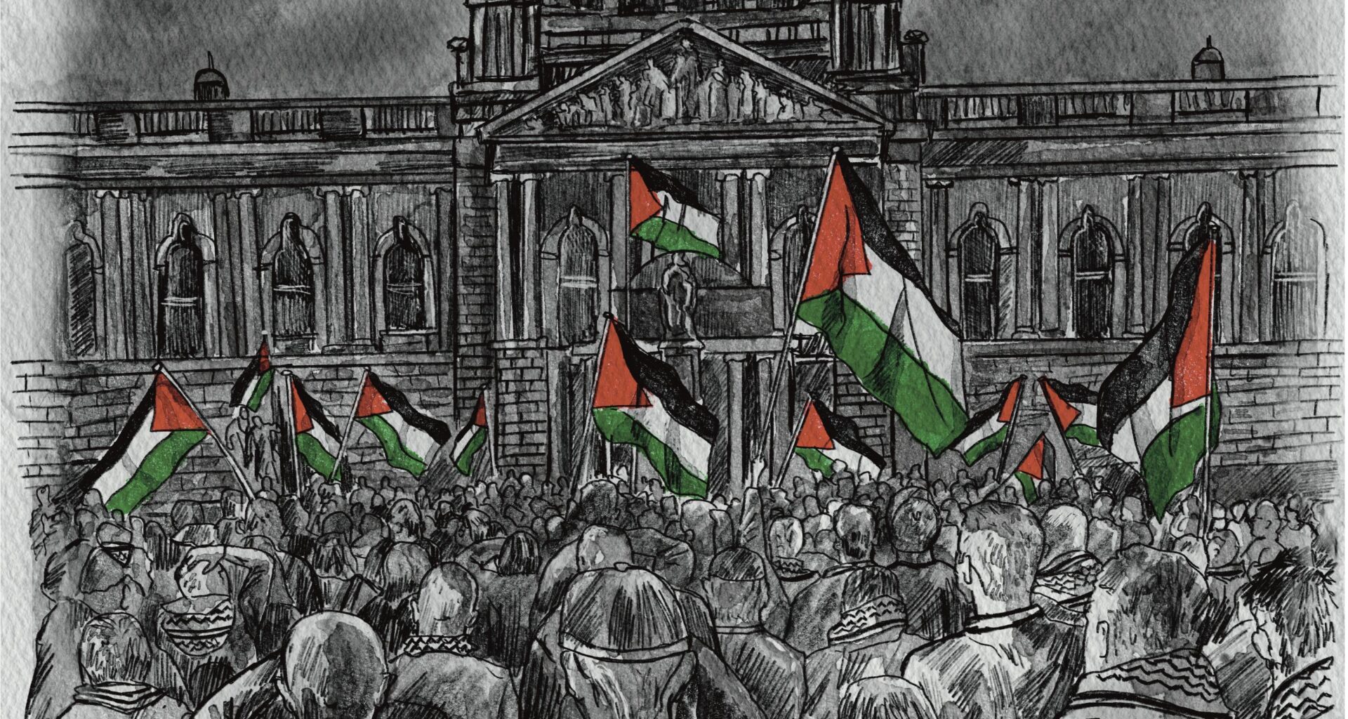 Solidarity. Pencil and ink on paper.