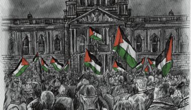 Solidarity. Pencil and ink on paper.